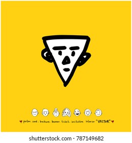Character expression / Hand drawn face illustrations - vector