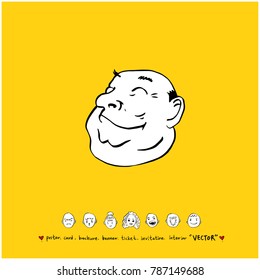 Character expression / Hand drawn face illustrations - vector