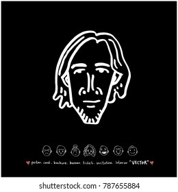 Character expression / Hand drawn face illustrations - vector