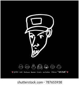 Character expression / Hand drawn face illustrations - vector