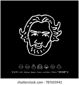 Character expression / Hand drawn face illustrations - vector