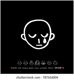 Character expression / Hand drawn face illustrations - vector