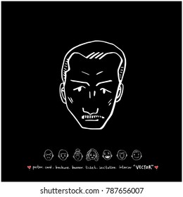 Character expression / Hand drawn face illustrations - vector