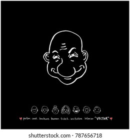 Character expression / Hand drawn face illustrations - vector