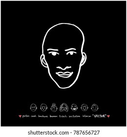 Character expression / Hand drawn face illustrations - vector