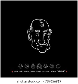 Character expression / Hand drawn face illustrations - vector