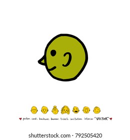 Character expression / Hand drawn face illustrations - vector