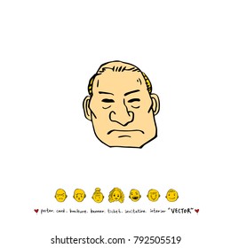 Character expression / Hand drawn face illustrations - vector