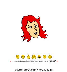 Character expression / Hand drawn face illustrations - vector