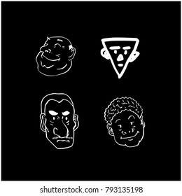 Character expression / Hand drawn face illustrations - vector