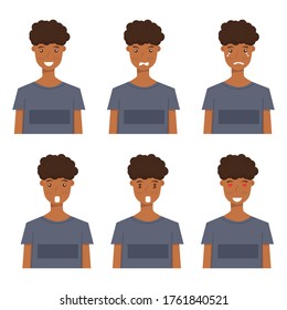 character with expressive faces vector