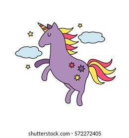 Character fabulous unicorn. flat vector illustration isolate on a white background
