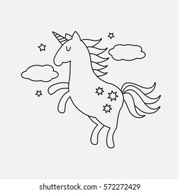 Character fabulous unicorn. flat vector illustration isolate on a white background