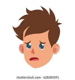 character face head boy crying