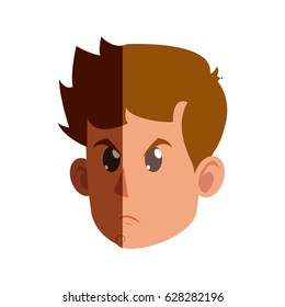character face head kid boy angry