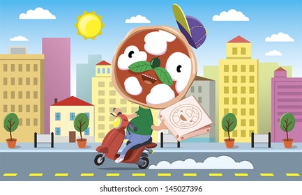 character with a face like a pizza delivery pizza in town at home