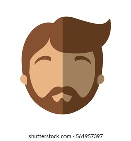 character face man bearded hairstyle shadow vector illustration eps 10