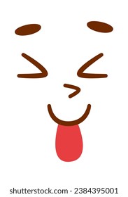 Character Face Showing Tongue Vector Illustration