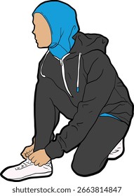 The character is faceless and minimal-style, perfect for educational content, fitness campaigns, or inclusive and diverse representation in sports.