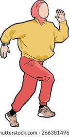 The character is faceless and minimal-style, perfect for educational content, fitness campaigns, or inclusive and diverse representation in sports.