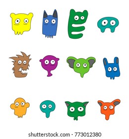 character faces colorful
