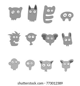 character faces grey