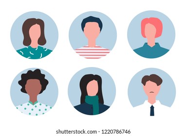 Character faces set vector