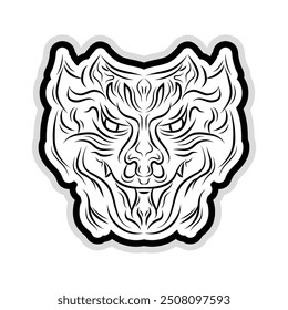 character fantasy line art black and white hand drawn. For sticker, tattoo and t shirt design