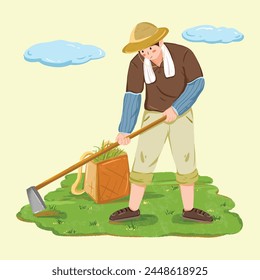 Personaje Granjero Arando El Campo