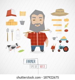 Character farmer vector illustration 