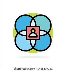 Character, Features, Human, Model, Person Abstract Circle Background Flat color Icon. Vector Icon Template background