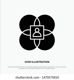 Character, Features, Human, Model, Person solid Glyph Icon vector. Vector Icon Template background