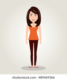 character female standing human resources icon