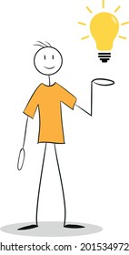 Character find idea vector illustration