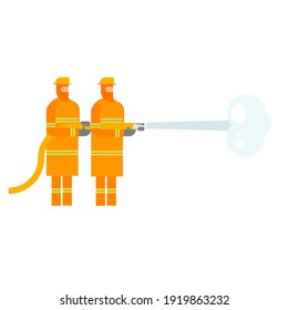 Character of a firefighter on white background.