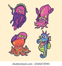 character fish Rappers style vector