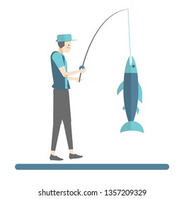 character fisherman vector