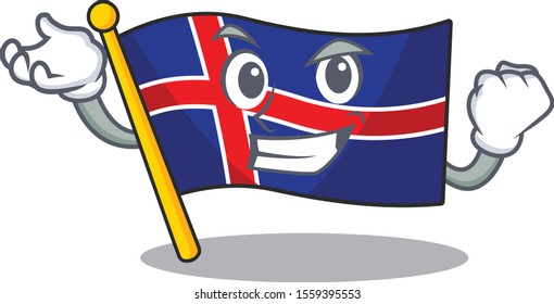 Character flag iceland in the successful mascot