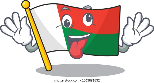 Character flag madelova isolated in cartoon bring gift