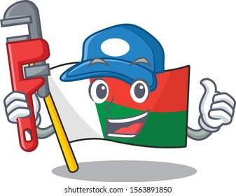 Character flag madelova isolated in cartoon plumber