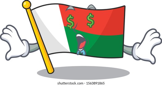 Character flag madelova isolated in cartoon money eye