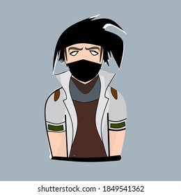 character flat design, cartoon shaped, vector illustration
