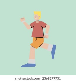 character flat design people running
