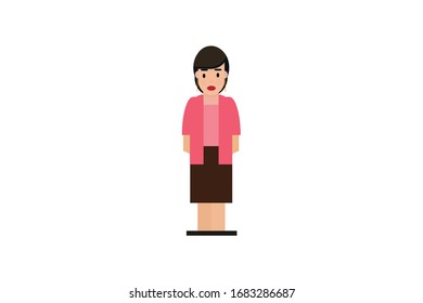 Character in flat design style isolated. Flat character cartoon vector illustration.