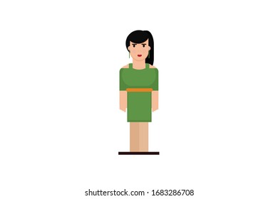 Character in flat design style isolated. Flat character cartoon vector illustration.