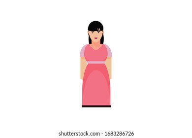 Character in flat design style isolated. Flat character cartoon vector illustration.