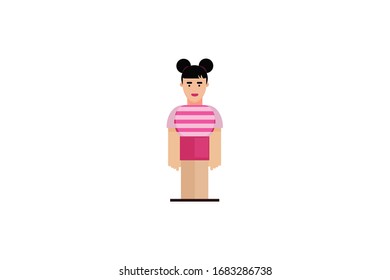 Character in flat design style isolated. Flat character cartoon vector illustration.