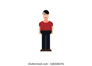 Character in flat design style isolated. Flat character cartoon vector illustration.