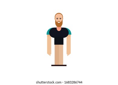 Character in flat design style isolated. Flat character cartoon vector illustration.