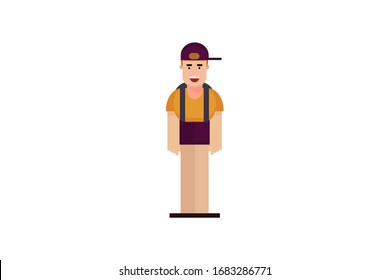 Character in flat design style isolated. Flat character cartoon vector illustration.